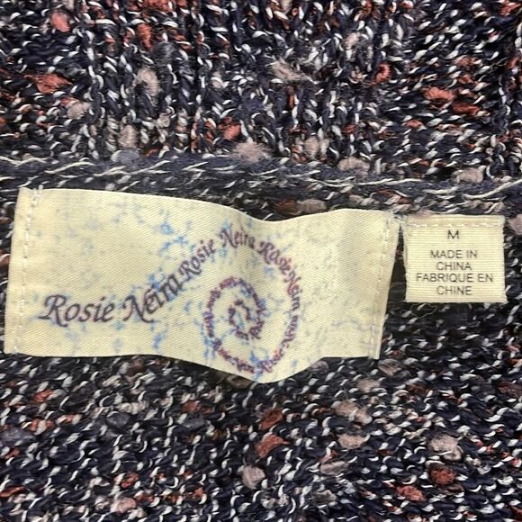 Anthropologie Rosie Neira Marled Collegiate Open Front Cardigan - M - Picture 8 of 15